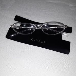 GUCCI Eyeglass Frames Oval Crystal Clear Rx italy